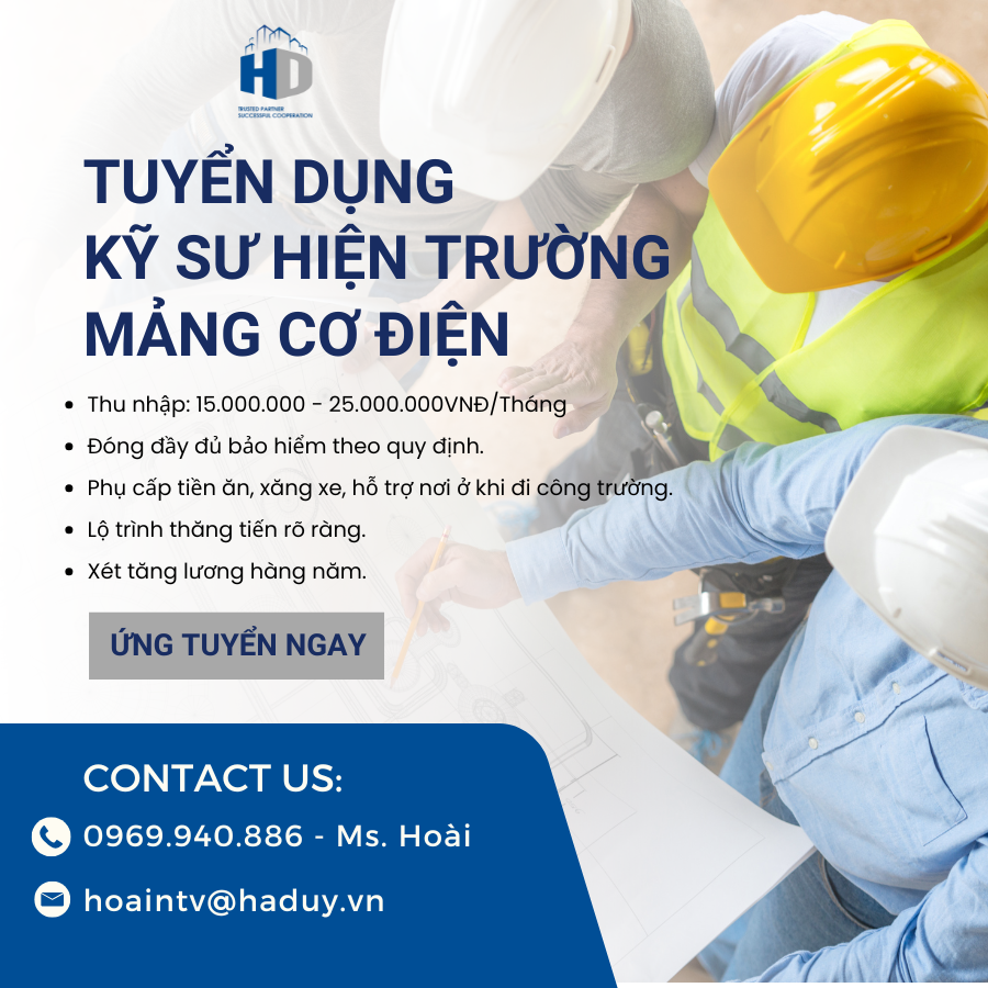kỹ sư hiện trường mảng cơ điện