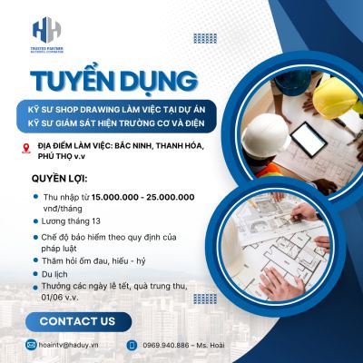 TUYỂN KỸ SƯ CƠ (04 VỊ TRÍ) KỸ SƯ ĐIỆN (04 VỊ TRÍ)